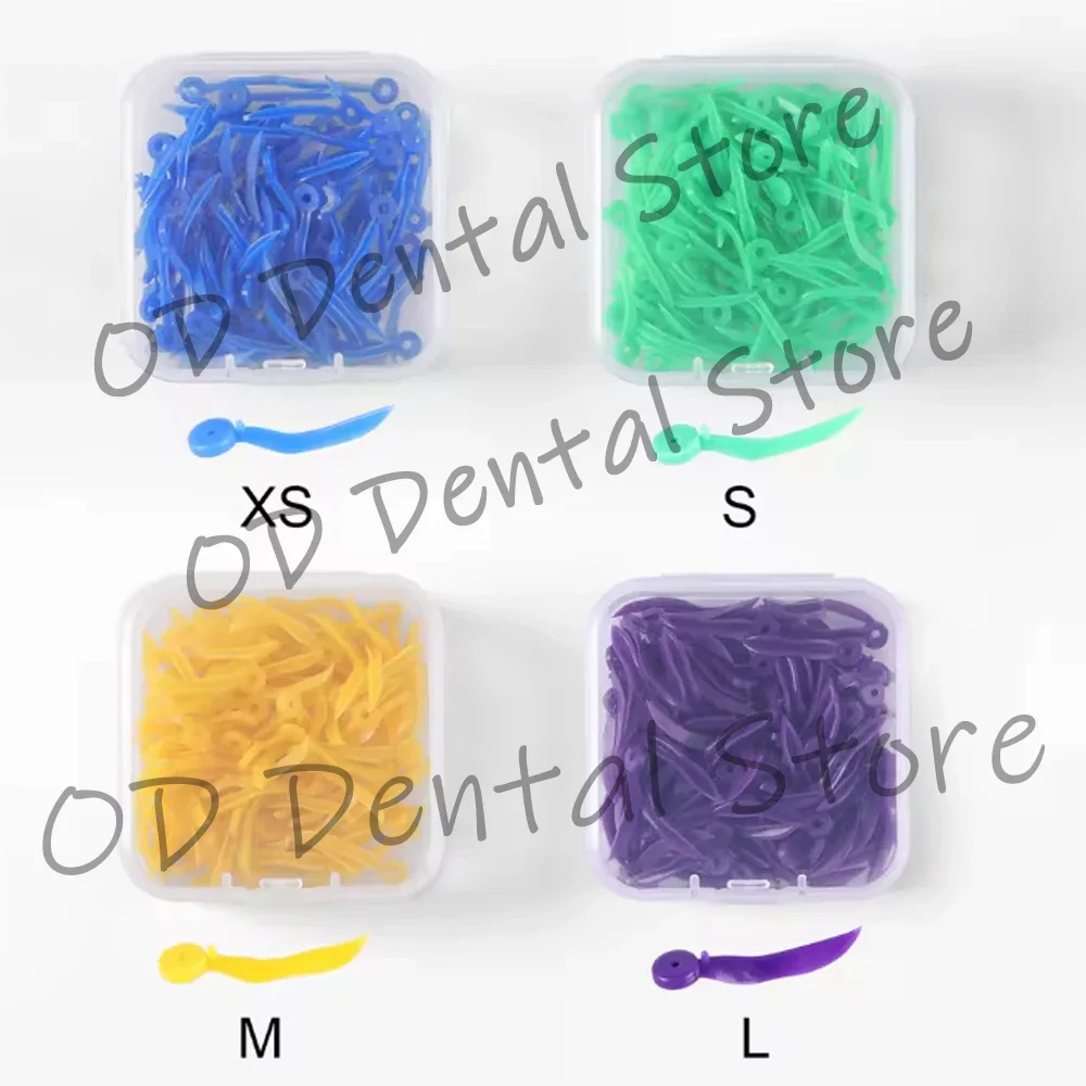 100 Pcs Dental Wedges with Holes for Tooth Separation Disposable Gap Wedges in 4 Sizes for Use with Matrix Band Retainers