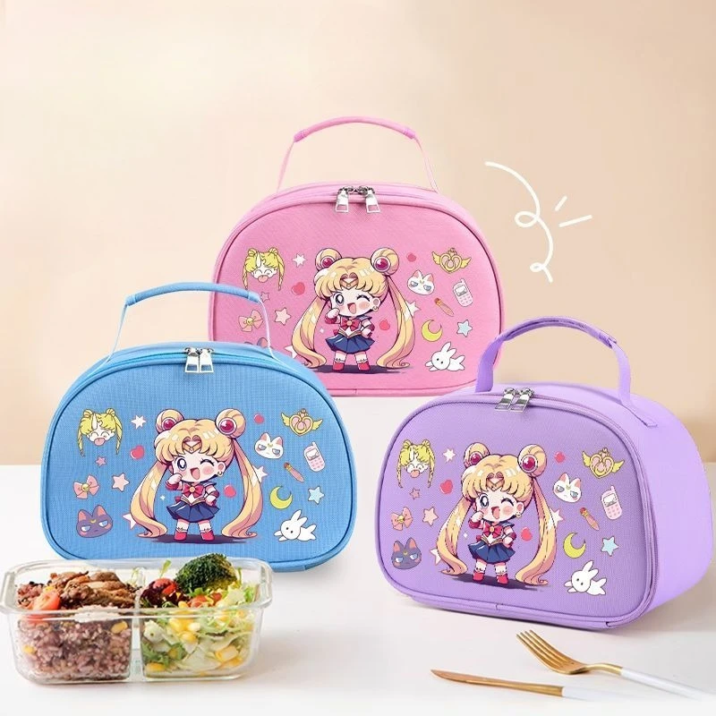 

Sailor Moon anime cute moon hare portable lunch box bag student insulation thickened portable kawaii large capacity bento bag