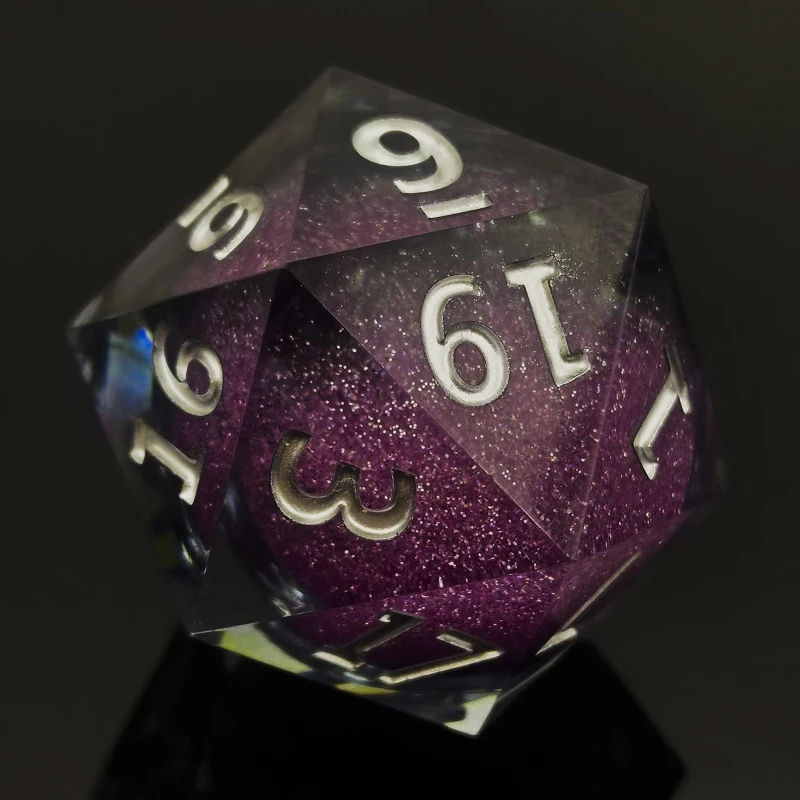 35mm large D20 clear resin quicksand dice COC Run group Cthulhu dice DND board game role-playing dice