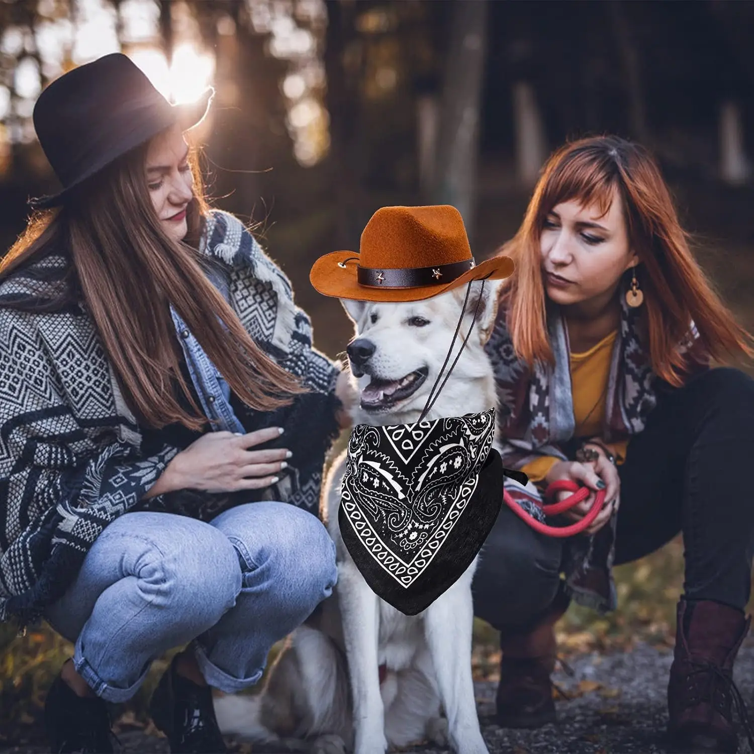 1 Set Cowboyhut und Bandana-Schal für Hunde und Katzen, Haustiergröße, West-Zubehör für Katzen, Hunde, Partys, Festivals, tägliches Tragen – Detail 16
