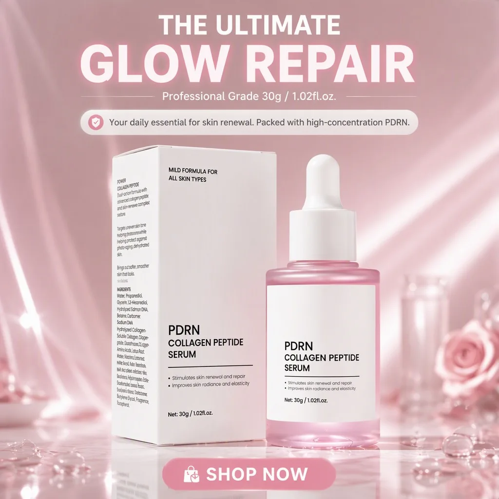 Salmon PDRN Collagen Peptide Serum for Dull Skin Boost Elasticity Skin Renewal Repair Korean Beauty Anti-Aging Firming Glow Care