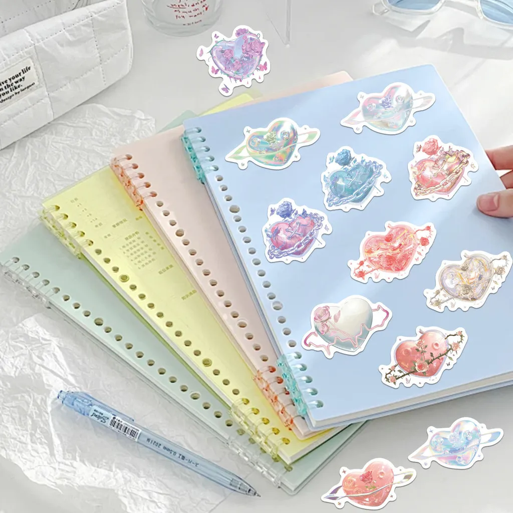 60Pcs Korean Style Rose Heart Guka Stickers - 3D Visual Waterproof Decor for Phone Case/Tablet/Journal RecordingYourLife Store
