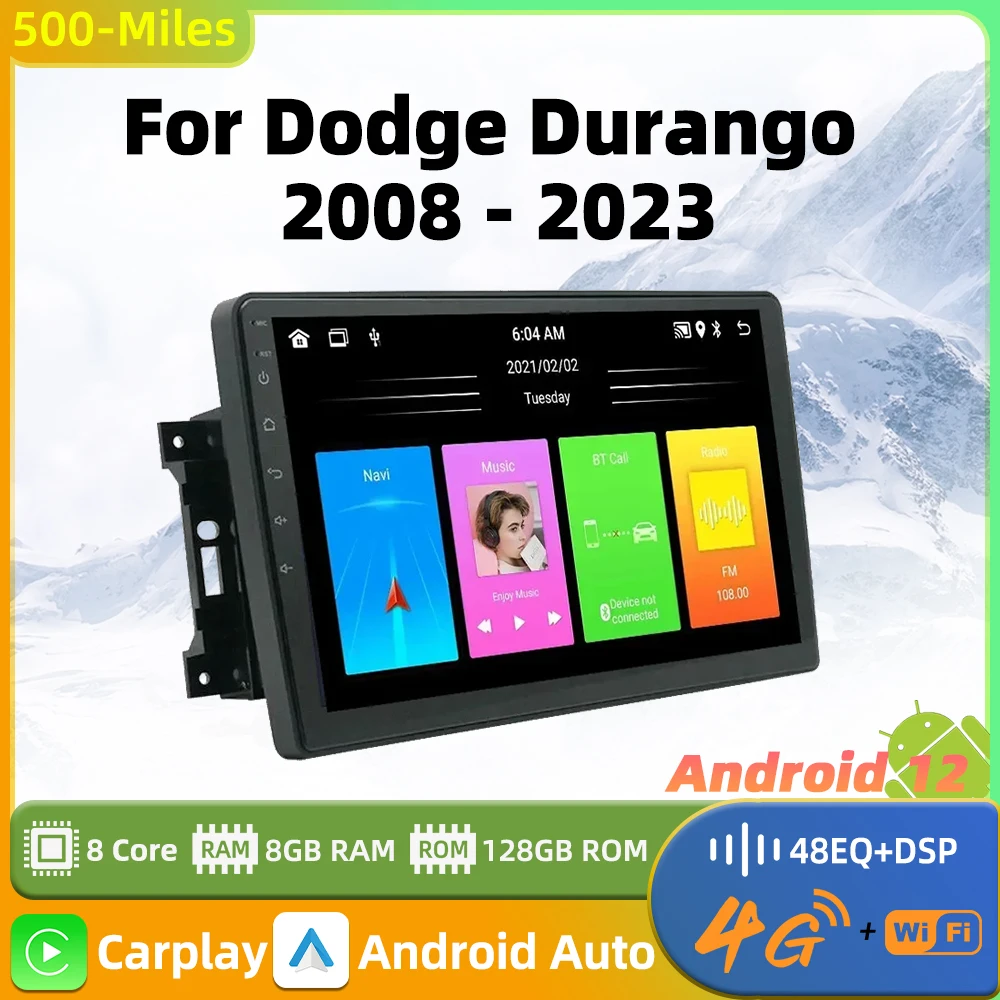 Multimedia for Dodge Durango 2008 -  2023 2 Din Android Car Radio GPS Navigation Autoradio Player Head Unit Audio Stereo Wifi FM