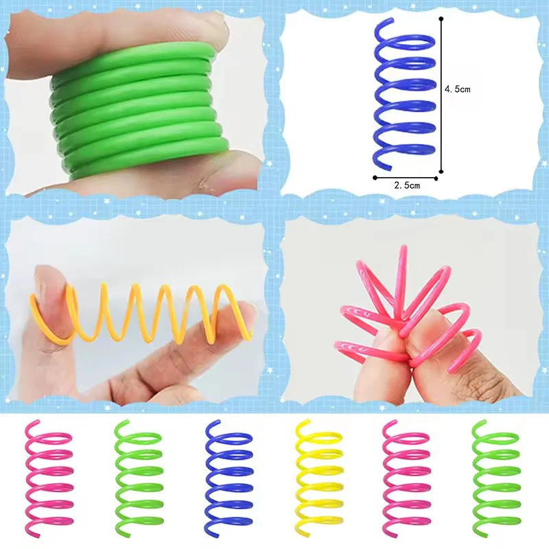 Colorful Plastic Spring Cat Toy Bouncy Interactive Pet Toy For Indoor Kittens Cats Self Entertaining Anti Boredom Chew Resistant gallery 3