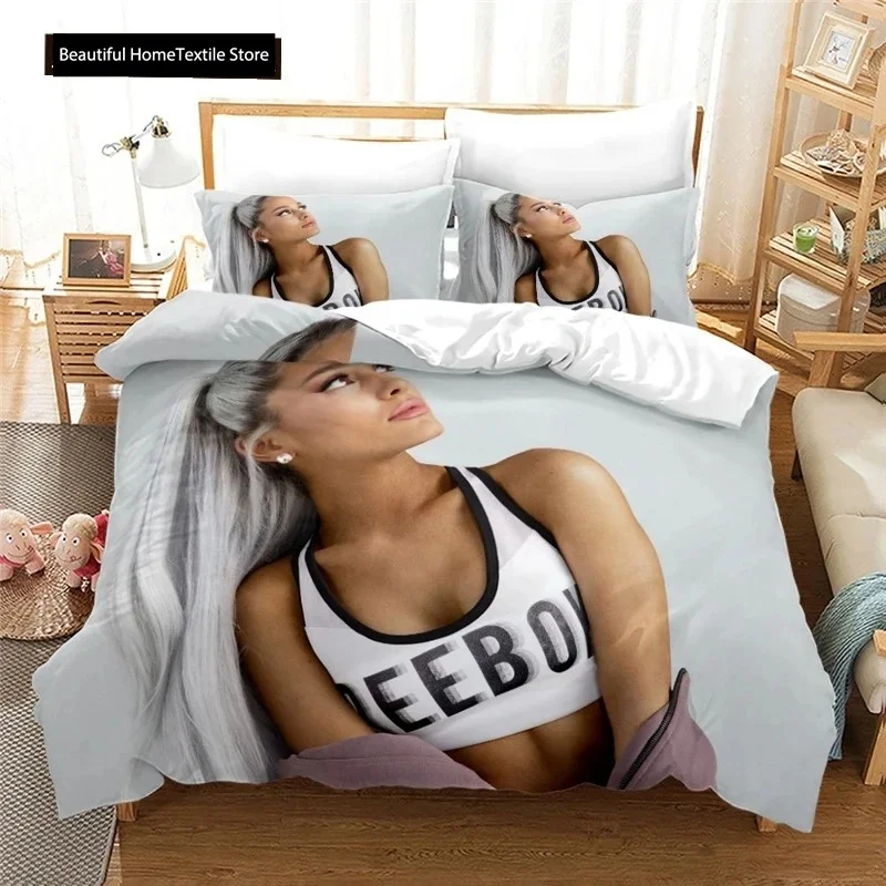 Fashion Sexy Girl Ariana Grande 3D Bedding Set Duvet Cover With Pillowcase Set Home Textile Bedclothes Twin Full Queen King Size