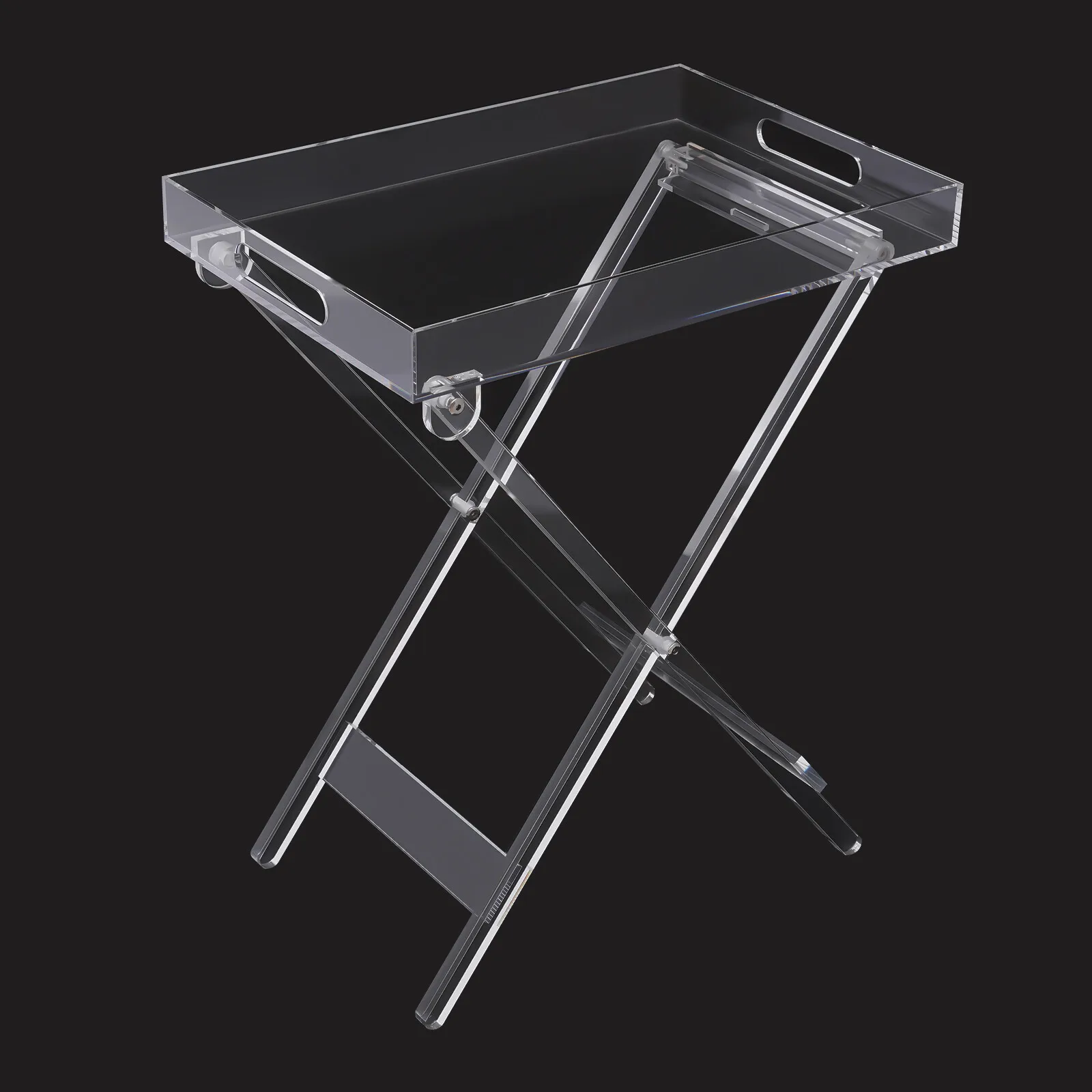 Café TablesClear Acrylic Folding Tray Table Square Side End Table for Living Room Coffee Table Use