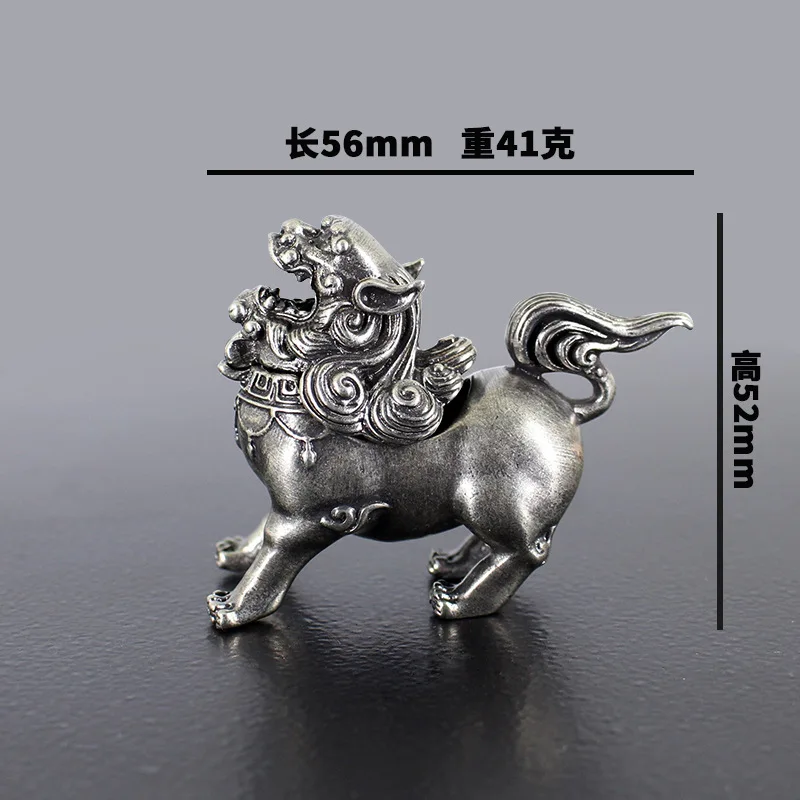 Brass Lion Incense Burner Mini Creative Decoration Metal Figurine Retro Home Lucky Beast Kirin Roaring Incense Burner Miniatures