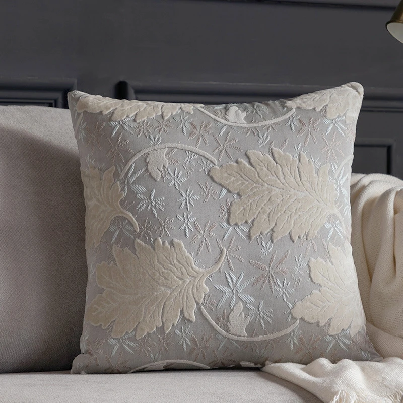 Luxury Leaf Cushion Cover 45x45cm High-class Thick Pillow Cover Decorative Pillowcase for Sofa Livingroom Home Decor