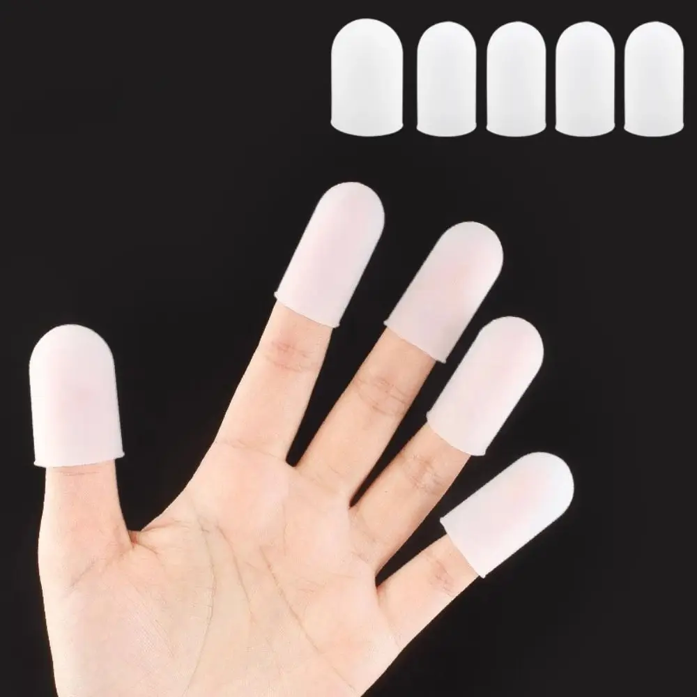 5/10 Pcs High Temperature Resistant Silicone Finger Protector Anti-slip Heat Insulation Finger Sleeves Antistatic Transparent