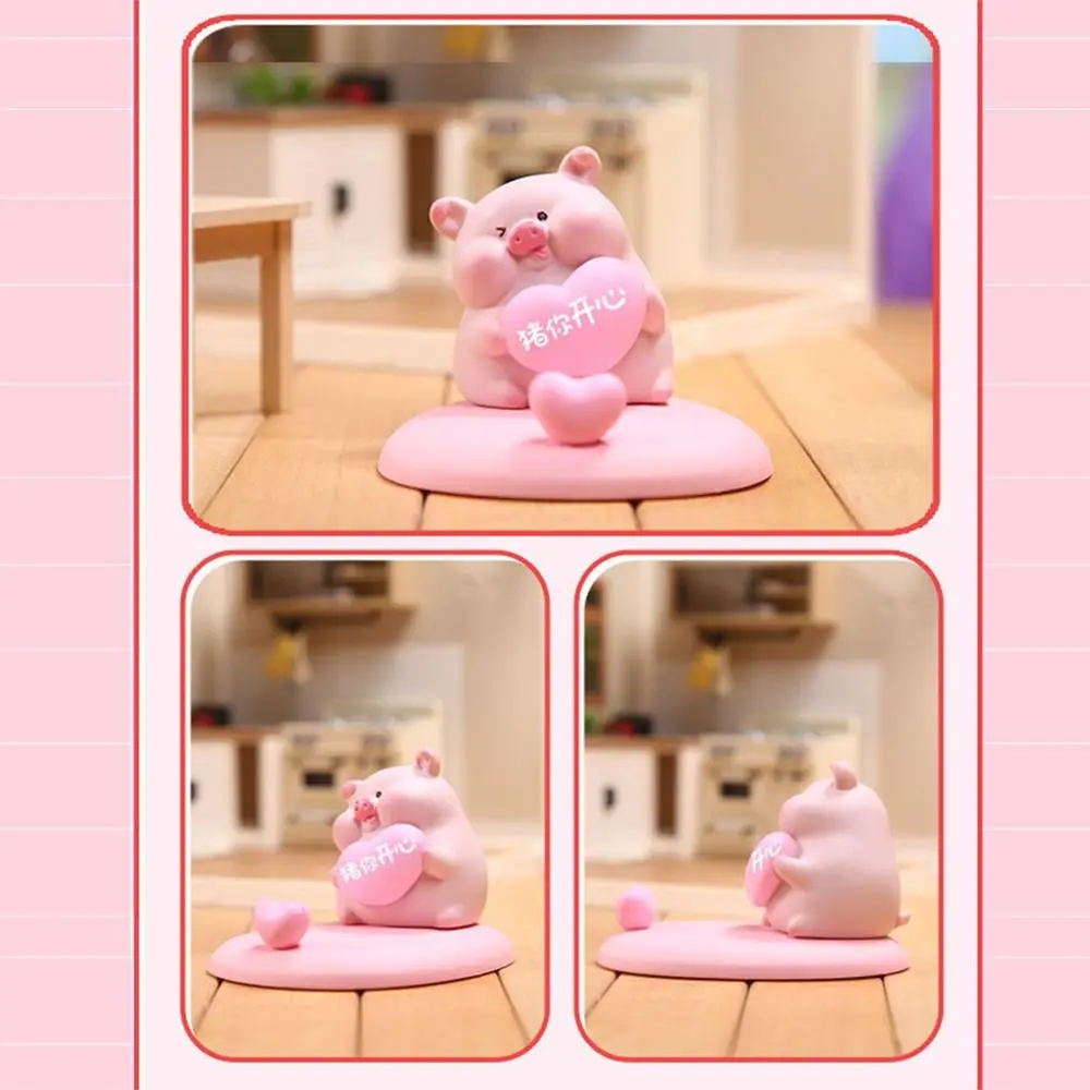 

Creative Pig Phone Holder Lovely Resin Craft Cartoon Pig Phone Stand Slot Design Pig Shaped Mobile Phone Bracket Car Ornament