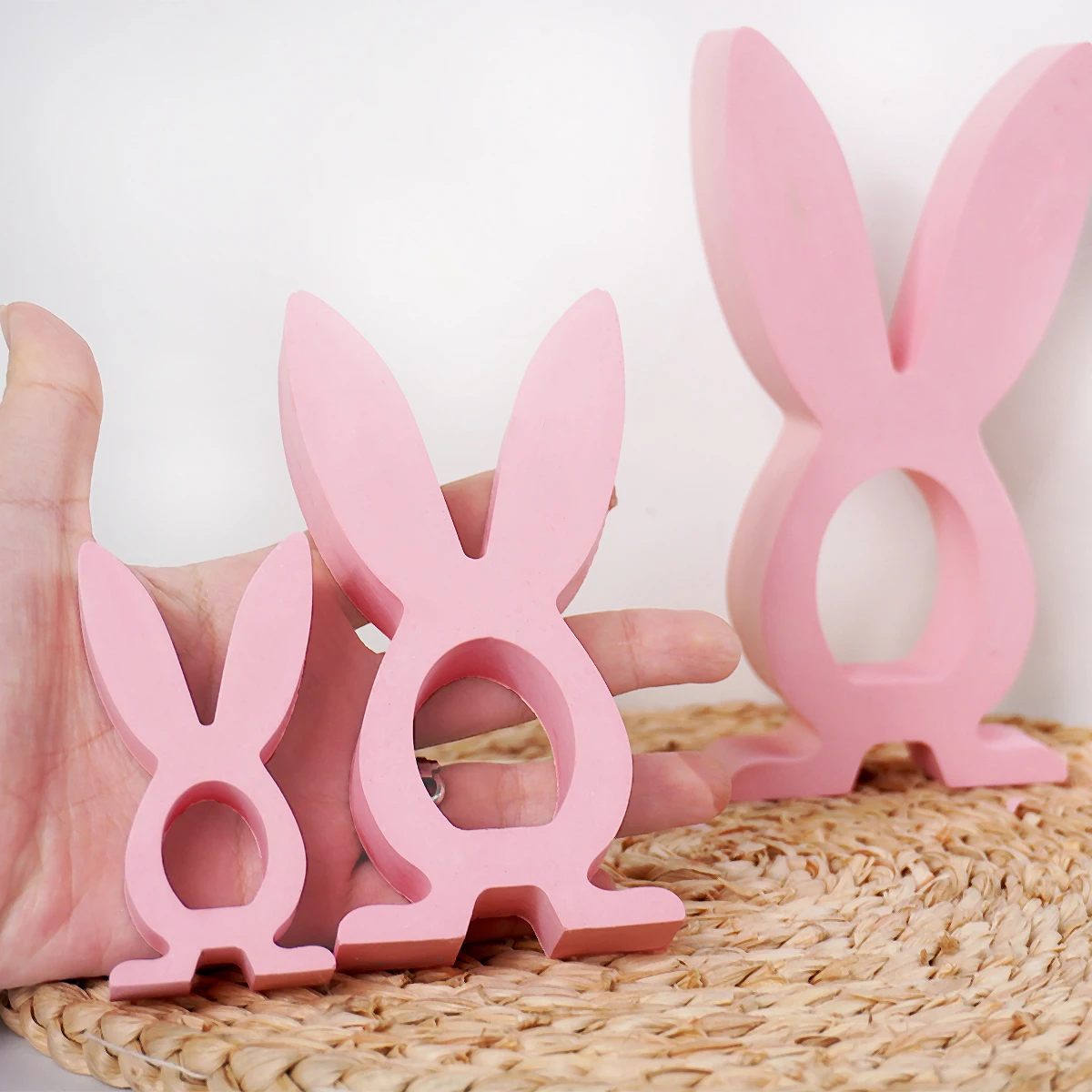 3D Cute Rabbit Silicone Mold Plaster Car Mounted Incense Expanding Gypsum Easter Mould DIY Handmade Decorations Supplies Tools