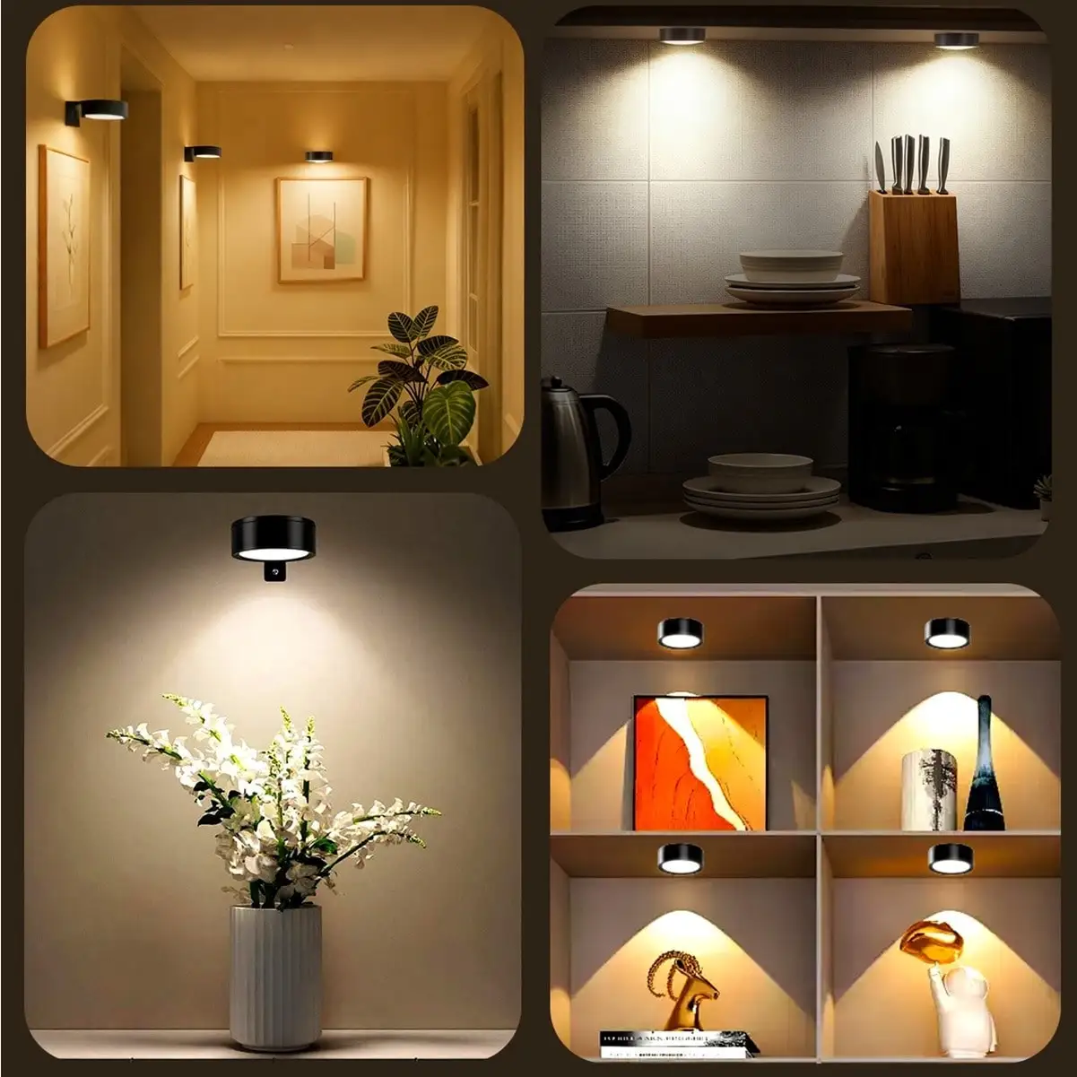 3/6Pcs Picture Light Battery Operated, Magnetic Led Painting Light With Remote Dimmable And Timer, 3 Lighting Modes Art Display Light For Picture Frame Paintings, Wireless Wall Decor Puck Lights