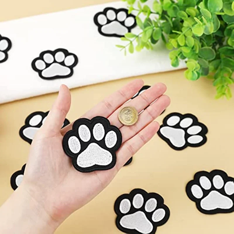 10 Pcs Thermo-sticker for Clothes Patchs Anime Animal Paw Embroidery Cloth Patch Badges Embroidered Custom DIY Applique