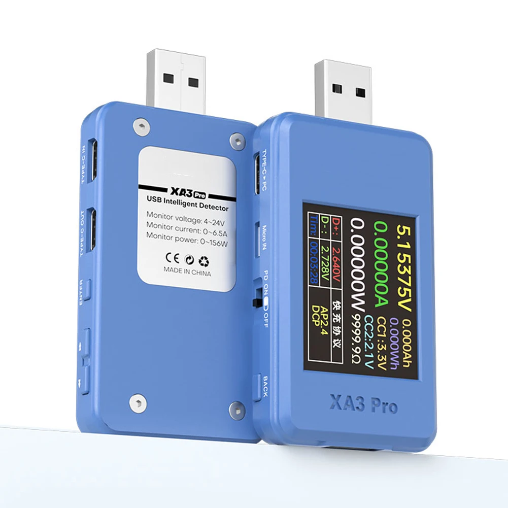 

Интеллектуальный USB-тестер для измерения тока и напряжения при быстрой зарядке с отображением графиков, совместимый с различными протоколами