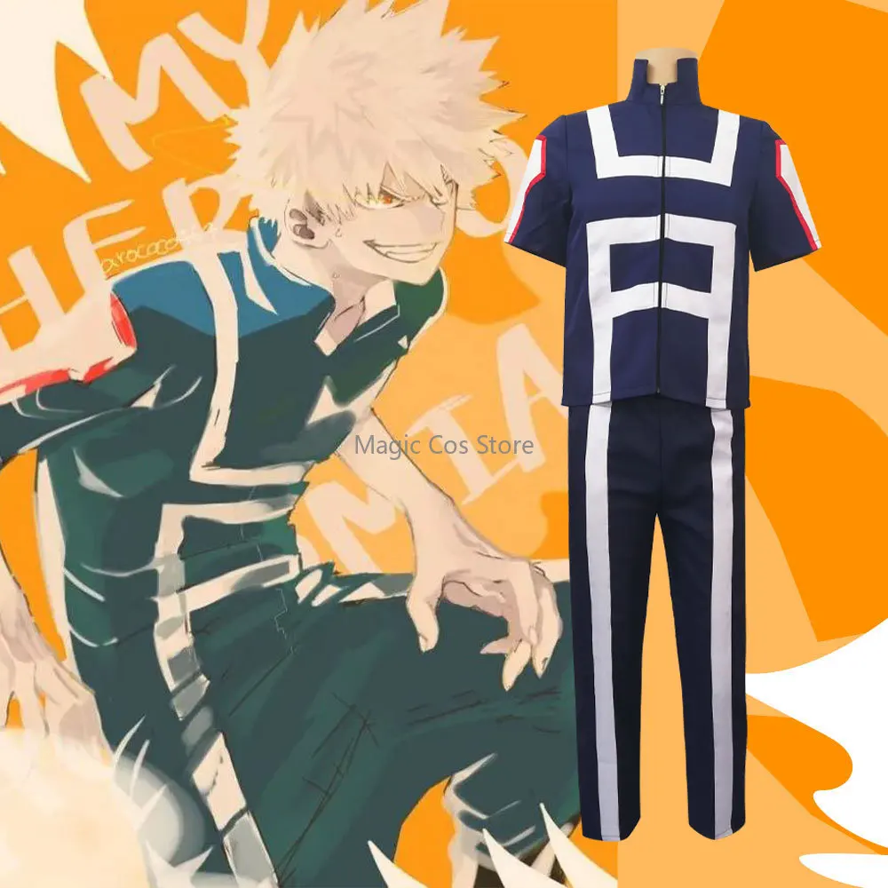 Anime My Hero Academia Boku No Hero Men Women School Uniform Gym Suit Tshirt Pants Midoriya Izuku Todoroki Shouto Cosplay Costum