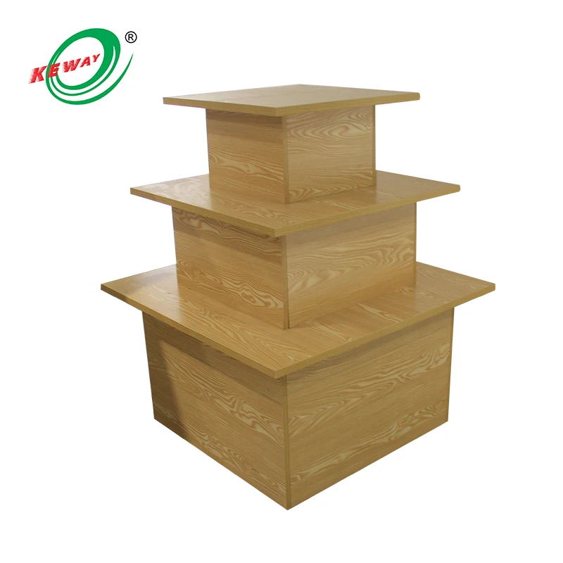 カスタマイズされたスーパーマーケット4段木製ディスプレイスタンド、プロモーションデスク