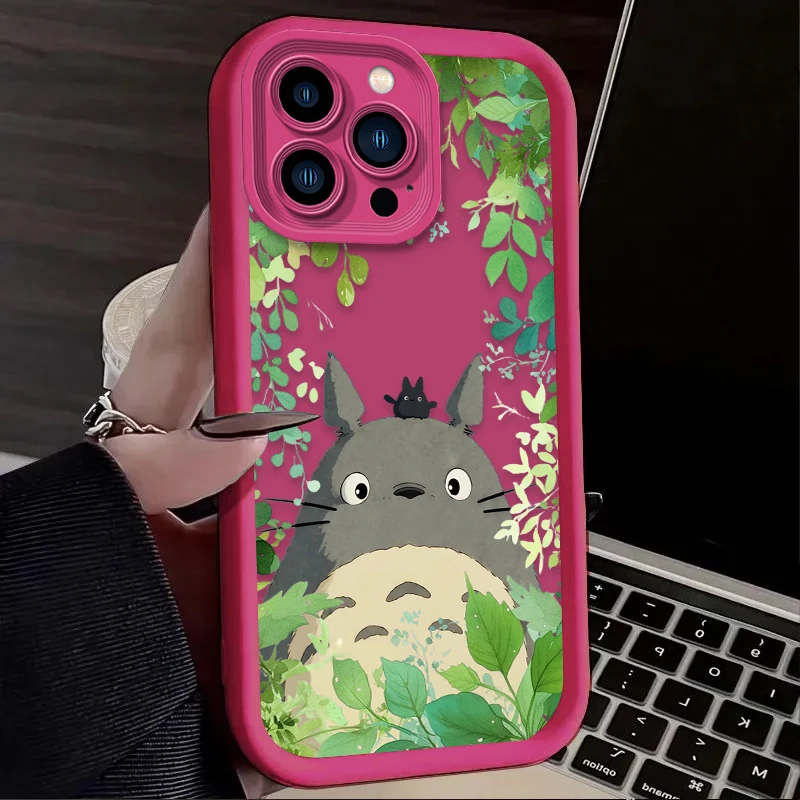 لطيف الكرتون T-Totoro جراب هاتف آيفون 17 الهواء 16 16E 15 14 13 12 11 برو ماكس X XS X S ماكس XR SE 2020 SE4 7 8 غطاء سيليكون