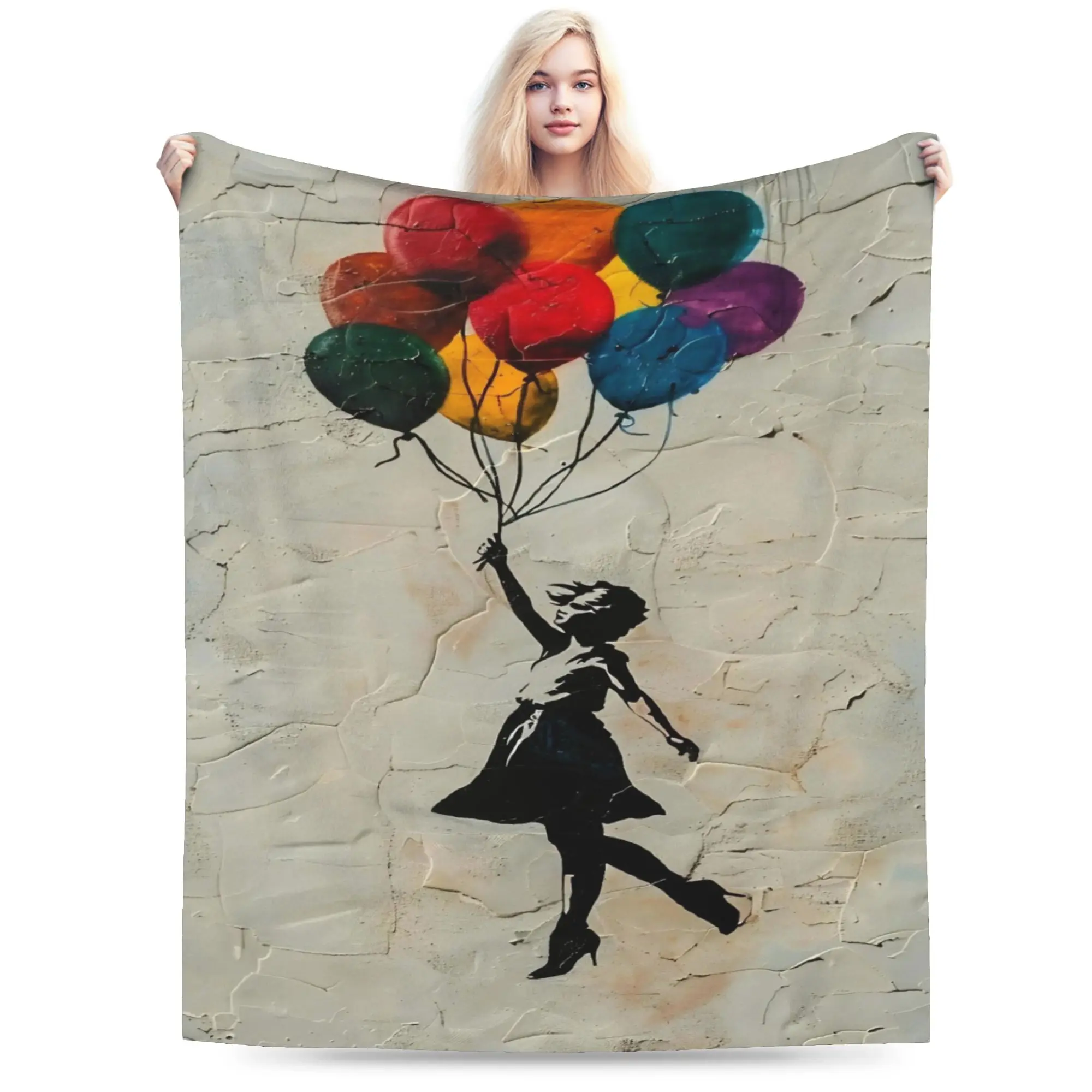 Banksys art Throw Blanket for Couch  Fuzzy Soft Plush Blanket 50x60 Inches Multi-size Bedspreads for All Seasons