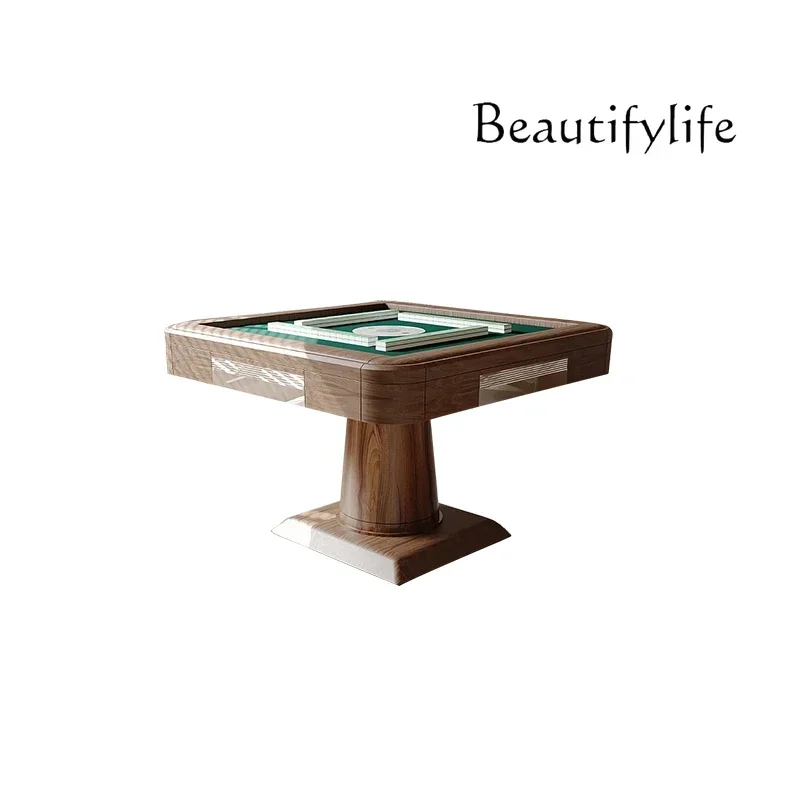 North America Black Walnut Solid Wood Electric Mahjong Table Automatic Mahjong Machine Bass Electric Dining Table