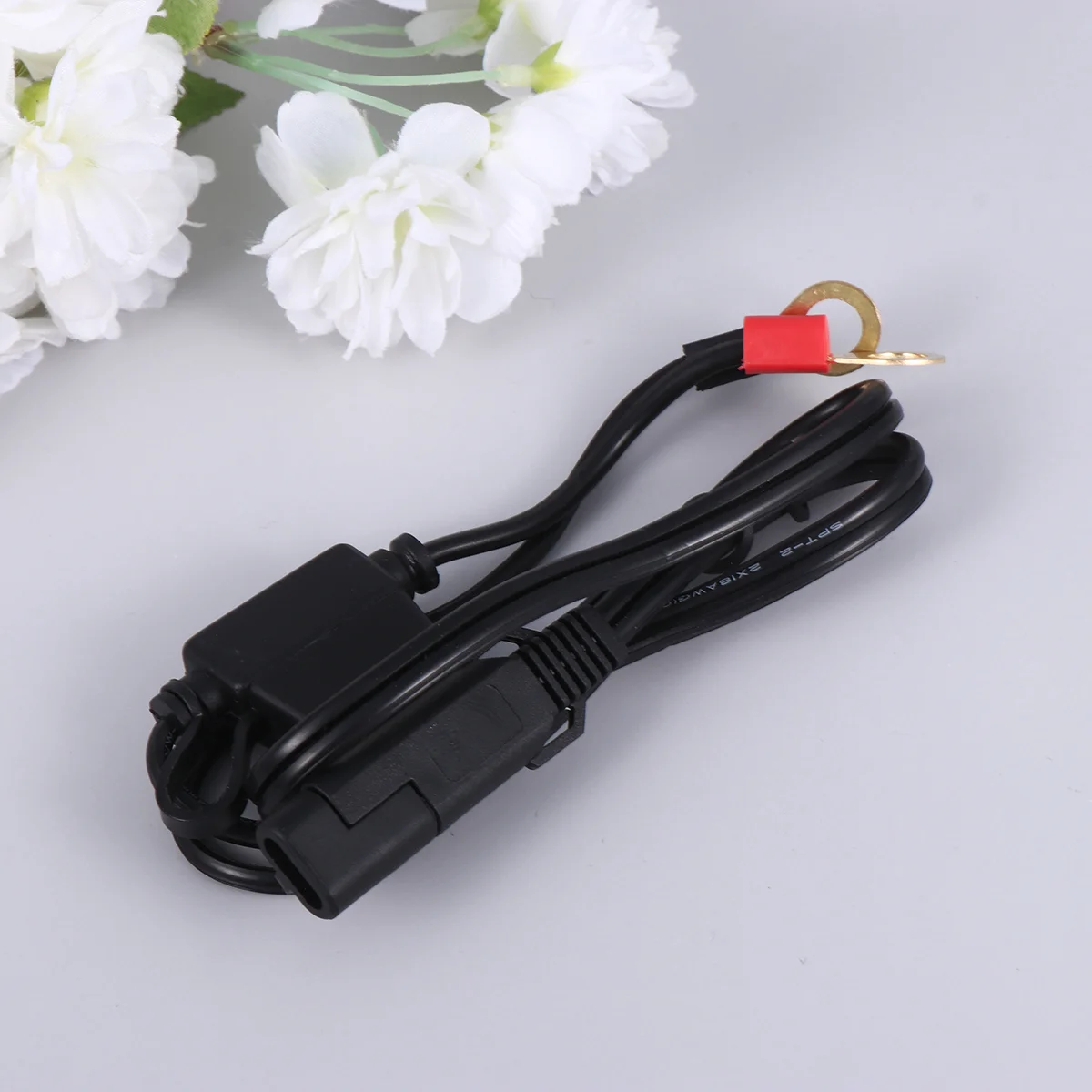 

Motorcycle Charging Cable Simple Practical Motorcycle Charging Tool for Home Outdoor (12V Black)