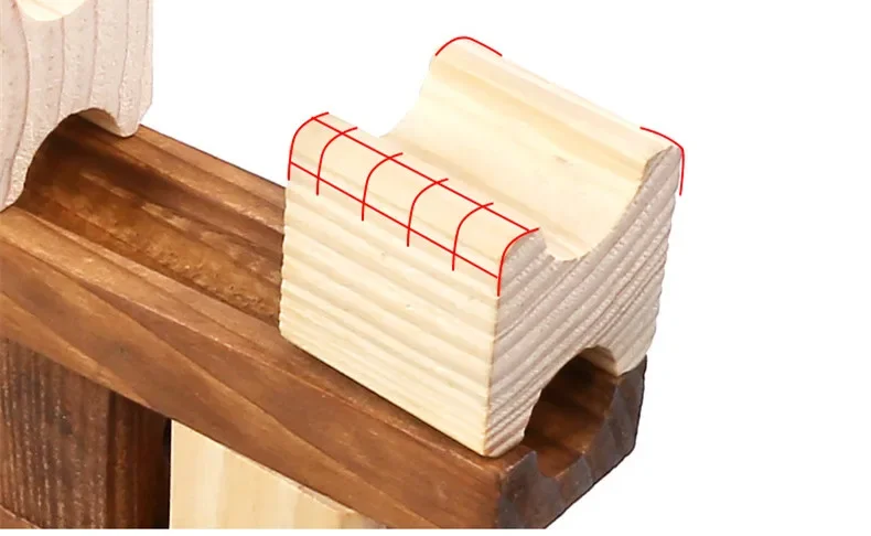 [Divertente] 80 pz/set Legno Marmo pista blocchi di costruzione Giocattoli Assemblaggio blocchi a sfera giocattoli per la prima educazione del capretto regalo di compleanno del bambino