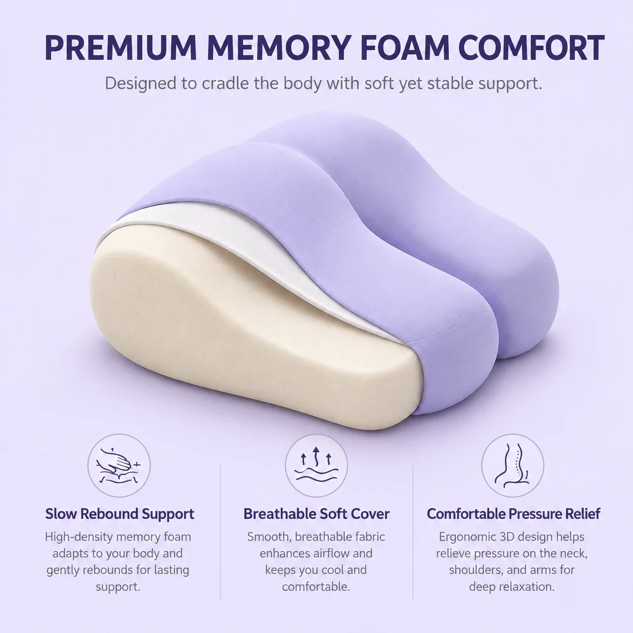 Creative Hip-Shaped Prone Support Pillow 3D Foam Stomach Sleeping Cushion Face Down Reading Phone Use Napping Relaxing at Home