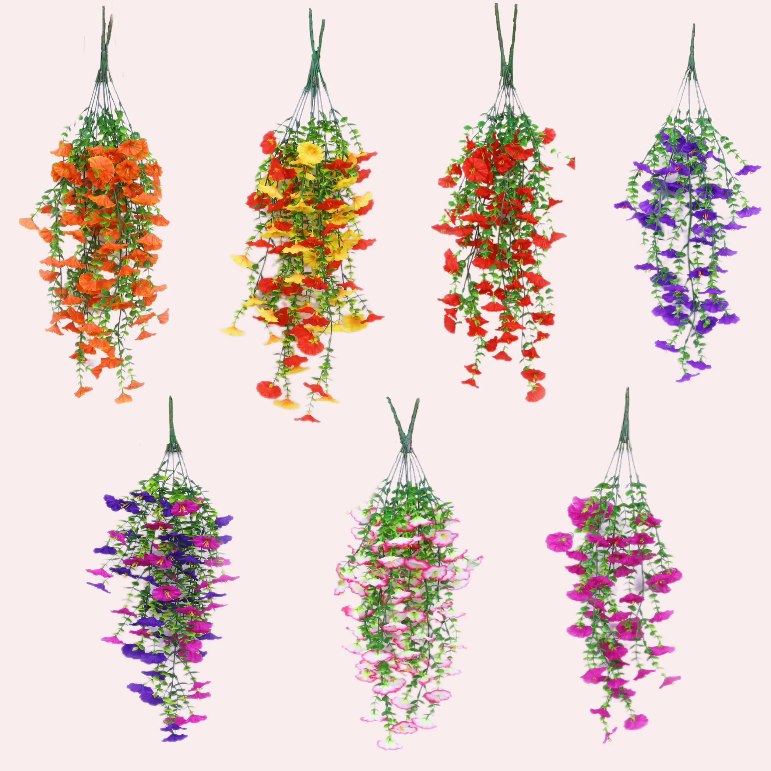 

Artificial Flowers Rattan Morning Glories Vines Outdoor Wedding Wreath Bridal Arch Home Room Yard Festival Decor DiyGarden Party