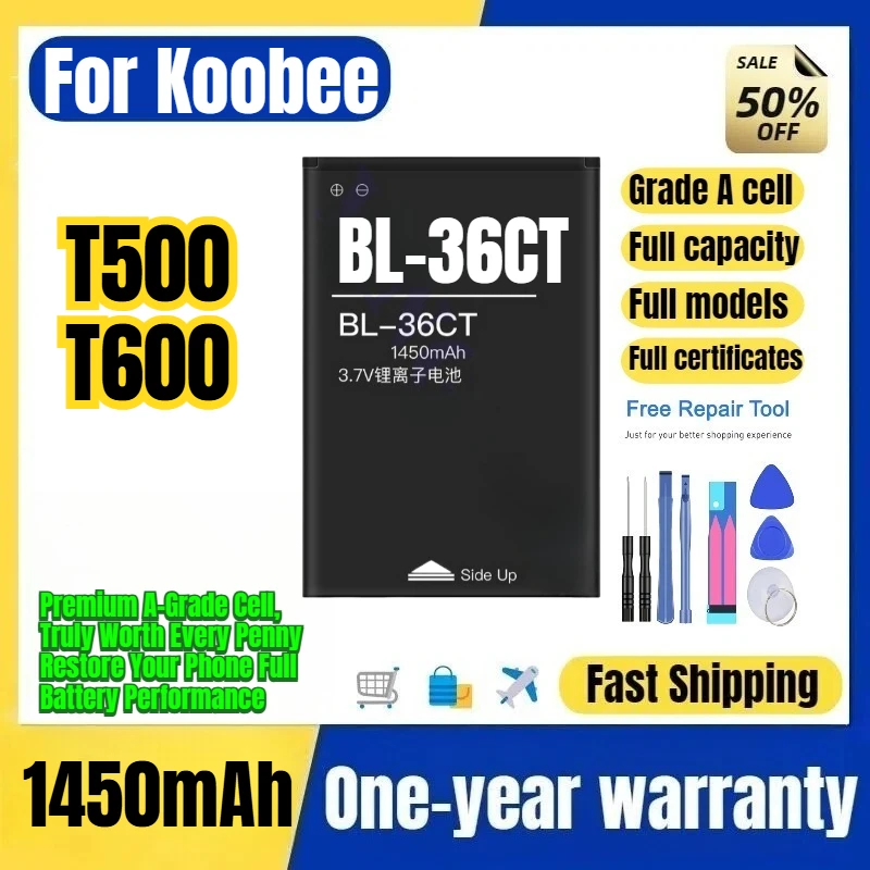 

BL-36CT for Koobee T500/T600 Phone Battery 0Cycle High Quality High Capacity Battery Replacement Bateria Grade A Cell with Tools