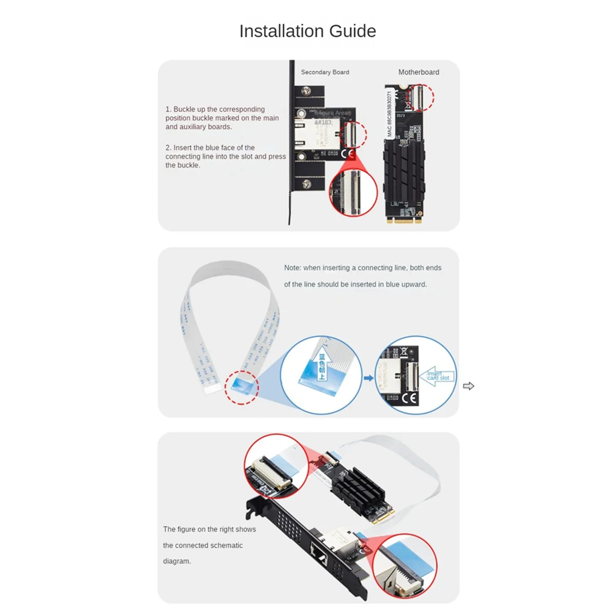 IOCREST M.2 to Single Port 10G Ethernet Gigabit Nic B Key M Key 10G/2.5G/1000M RJ45 Lan Network Adapter Card AQC107 Chip