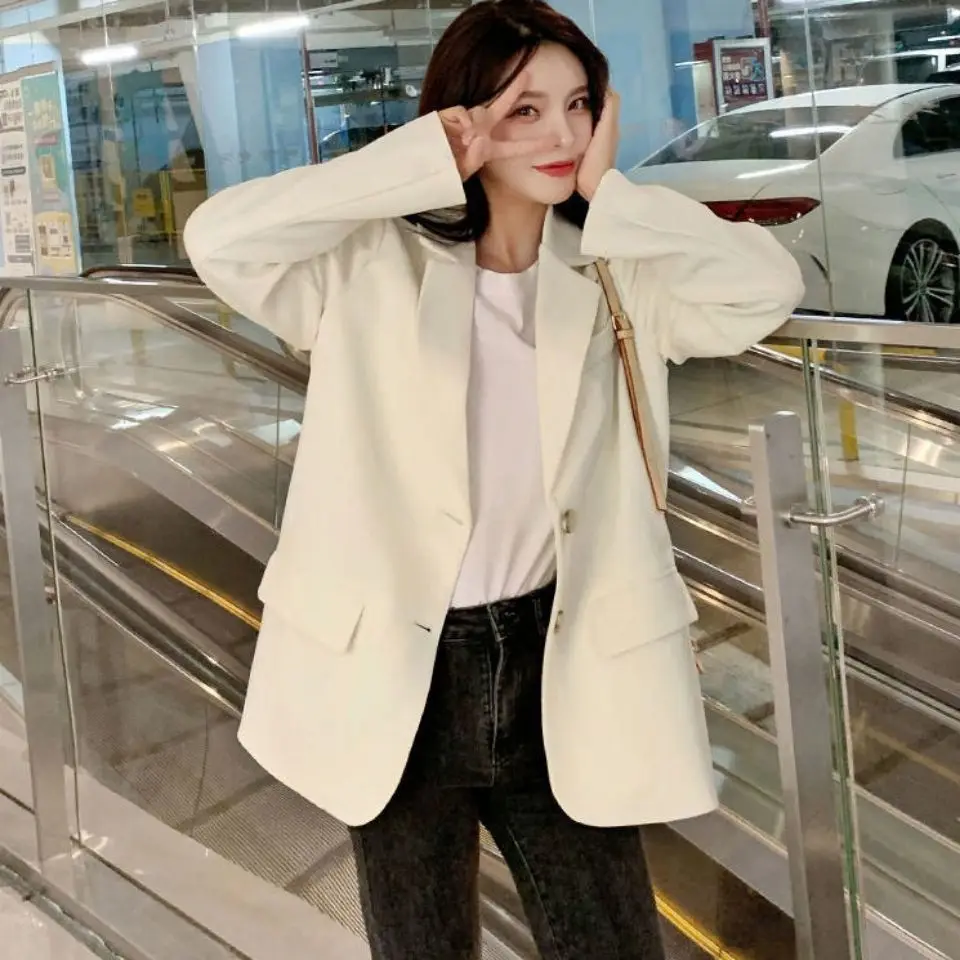 

Spring and Autumn New Suit Jacket Women's Korean Edition Casual Solid Color Top Fashion Small Suit Commuter