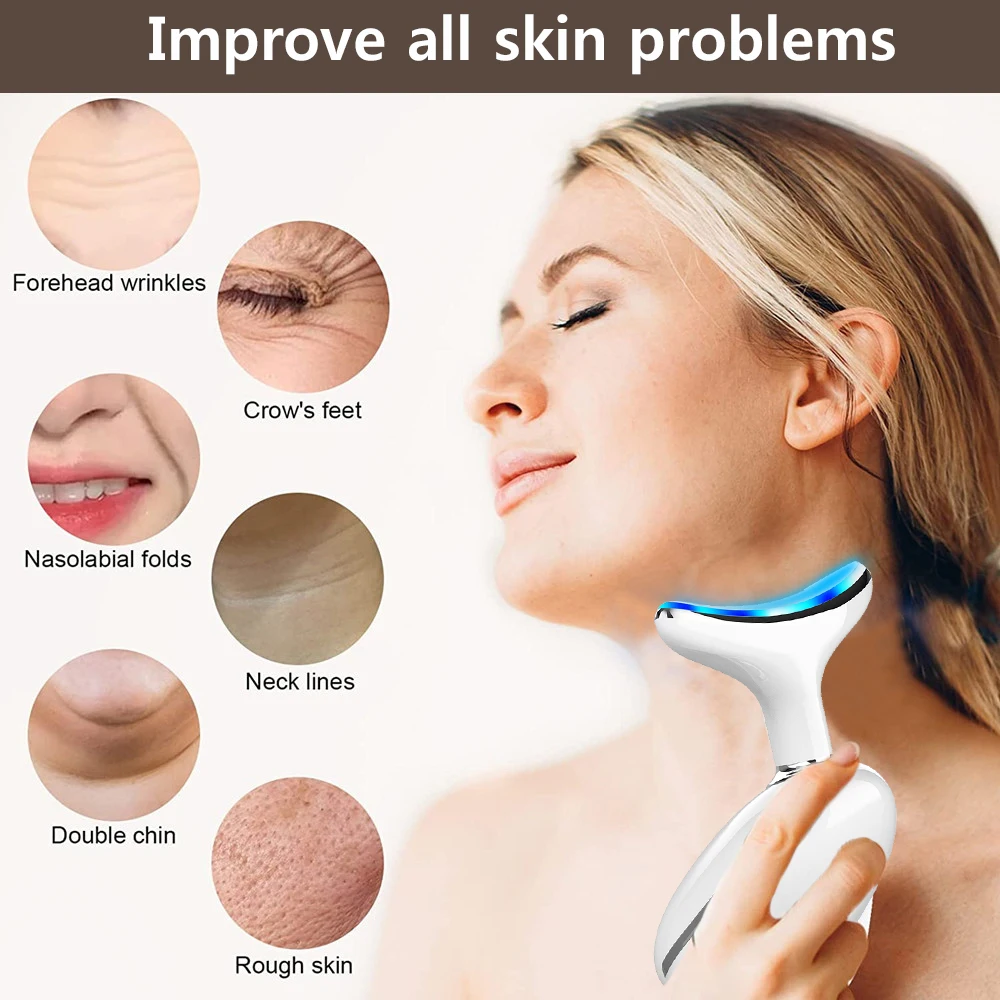 Neck Anti Wrinkle Face Lifting Beauty Device Led Photon Therapy Skin Tighten Reduce Double Chin Remove Neck Lines HY48