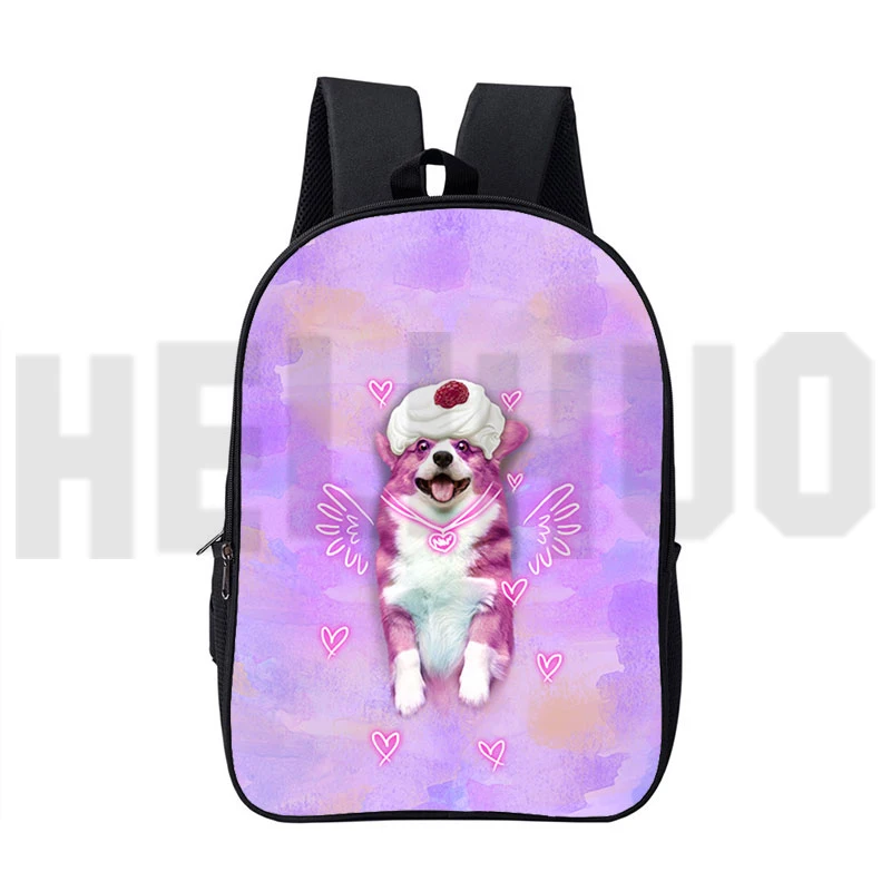 3D Print Pet Dog Welsh Corgi Pembroke Backpack Women Cute Travelbags Children Kawaii Bookbag Cartoon Cosplay Students School Bag