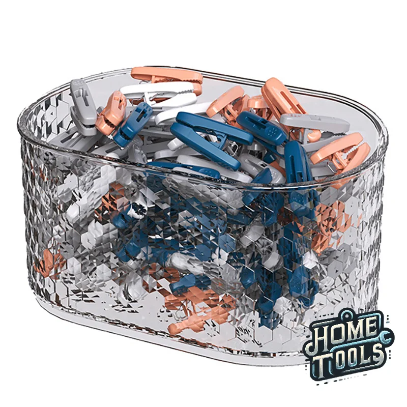 

30pcs Mini Strong Grip Clothes Pins Plastic Windproof Clothespins With Storage Box Household Food Clips