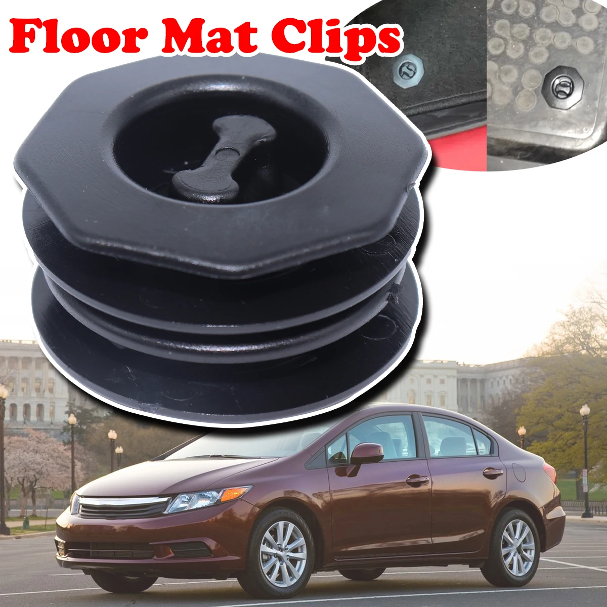 

For Honda Civic 1972 - Car Floor Mat Clips Anti-Skid Fastener Clamps Carpet Fixing Buckles Auto Interior Tools 3D0864199AB41