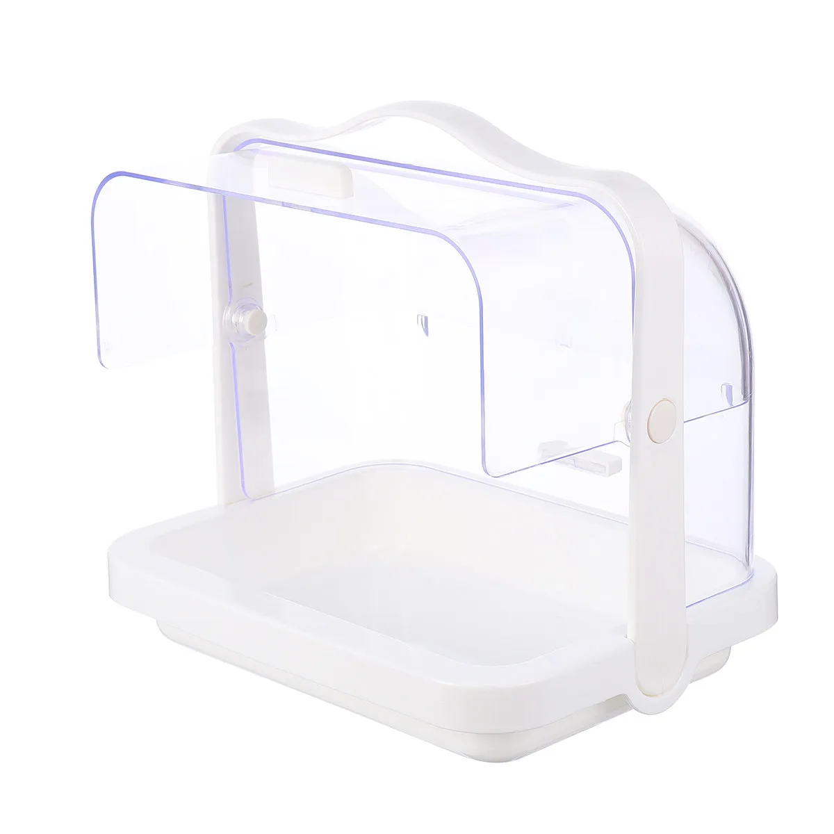 

1Pcs Cake Portable Hand-Held Dust-Proof Double-Opening Cake Display Container with Handle Support for Fruit Pastries