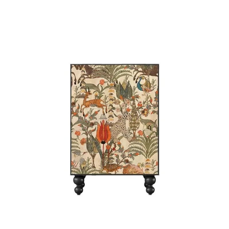 Modern simple household door-to-door solid wood storage shoe cabinet multi-functional double-door entrance cabinet