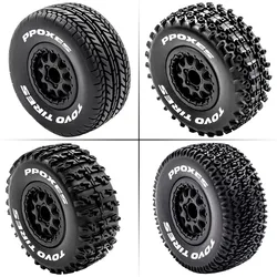 4pcs 112mm 1/10 Short Course Truck Tires Tyre Wheel With 12mm Hex For Slash Arrma Senton HuanQi 727 Vkar 10sc Hpi Rc Car