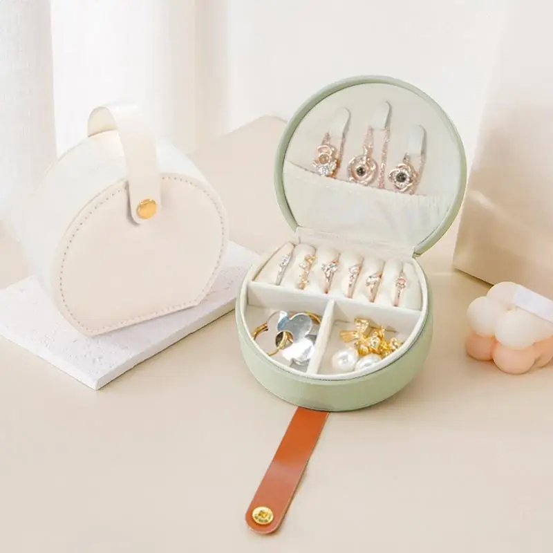 

Mini Jewelry Organizer Display Travel Jewelry Case Boxes Earrings Necklace Ring Portable Handbag Jewelry Box Leather Storage