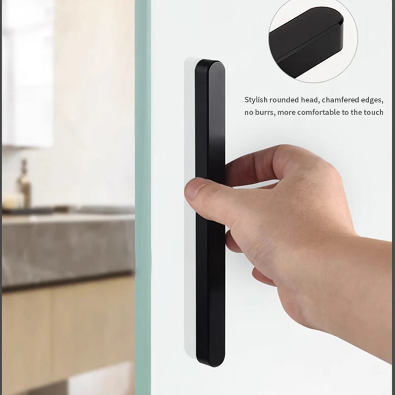 No punch paste very narrow glass sliding door small handle balcony shower room handle sliding door bar handle pocket handles