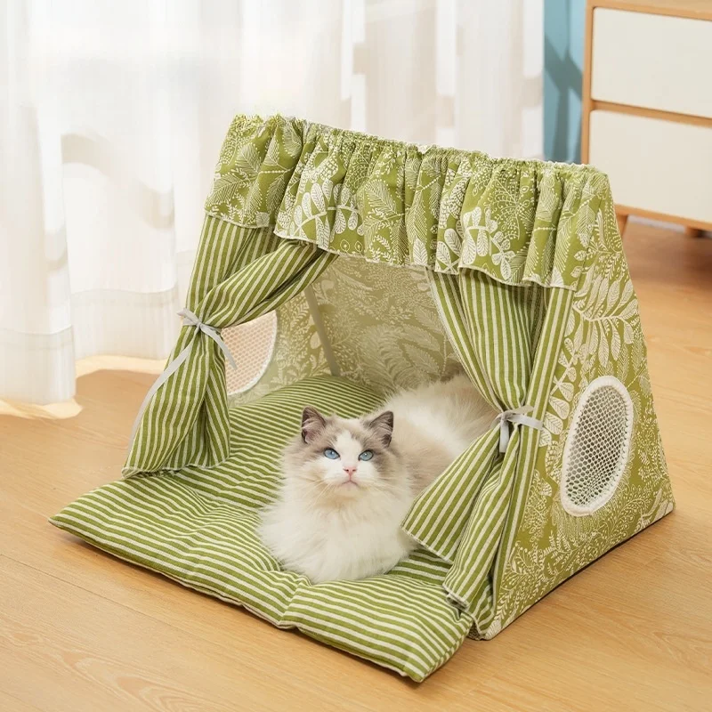 

New Materials Cat House Dog Mattress Tent Removable Washable Semi-closed Ped Mat Pad for Four Seasons General