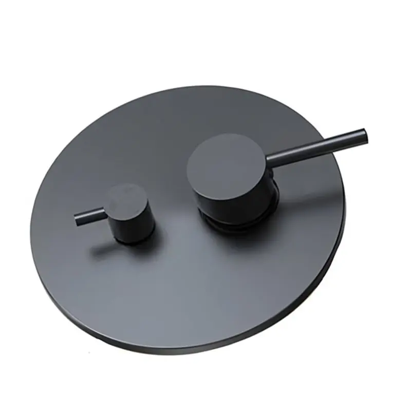 [ABFI!】 Black-Round Dual-Function(Flush-Mount Box) High-Capacity Shower Valve 1 Set, Bathroom Fittings