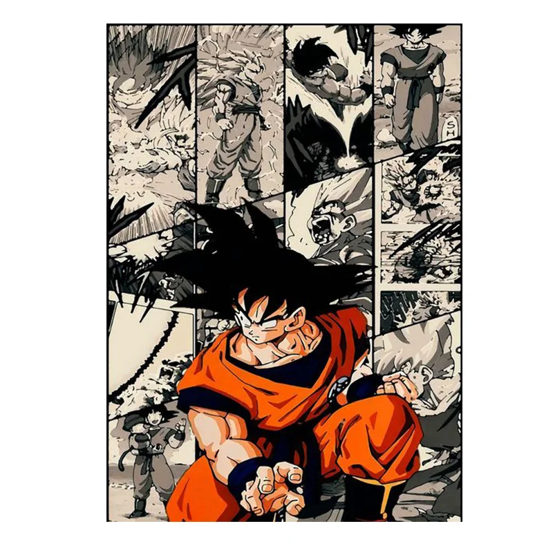 Japanese Classic Anime Canvas Prints Poster Dragon Ball Z Figures Majin Buu Beerus Home Room Bar Wall Decor Art Painting Aesthet