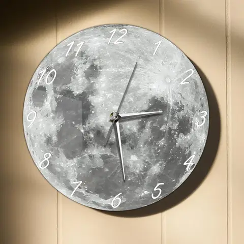 आधुनिक डिज़ाइन ग्रे मून पिंटेड दीवार घड़ी लूना साइलेंट स्वीप दीवार घड़ी बेडरूम के लिए मिनिमलिस्ट आर्ट बोहो होम डेकोर टाइमपीस 6 best sales चाँद की दीवार घड़ी - №3