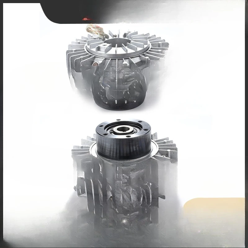 Freio de pó magnético giratório de concha, embreagem de pó magnético com furo de eixo oco