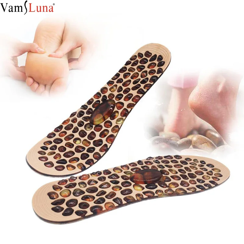 Fashion Soft Rubber Cobblestone Therapy Acupressure Pad Feet Massager Insole For Shoes Unisex Insoles Improve Blood Circulation