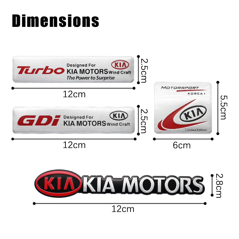 1Pcs 3D Aluminum Car Stickers Emblem Badge Decals Auto Accessories For KIA Sportage Rio Ceed 3 4 K5 Picanto Cerato Sorento Soul