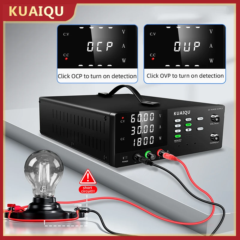 KUAIQU 2000W 200V 10A High-Voltage DC Power Supply OCP OVP Buzzer Alarm Bench Switching Regulated Stabilizer 30V 60V 80V 150V