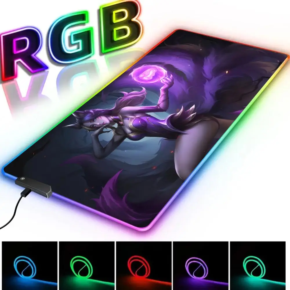 

Игровой коврик для мыши RGB, сексуальная девушка, перевернутый, большой приклад, светодиодный светящийся настольный коврик, резиновый противоскользящий настольный коврик, аксессуары, игровая клавиатура, коврик для мыши