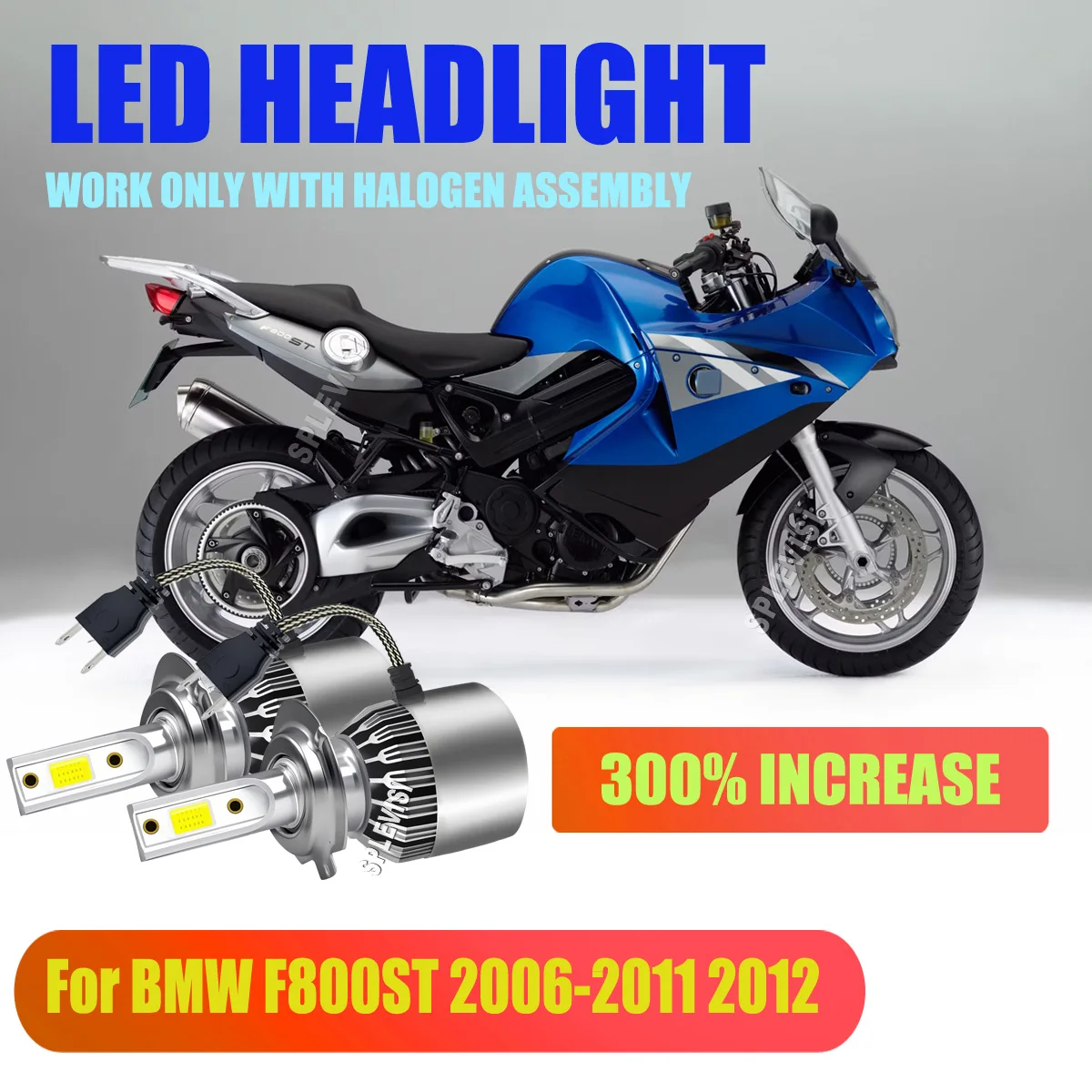 

H7 LED Motorcycle Headlight - Cooling Fan Design - Fast Cooling For BMW F800ST 2006 2007 2008 2009 2010 2011 2012