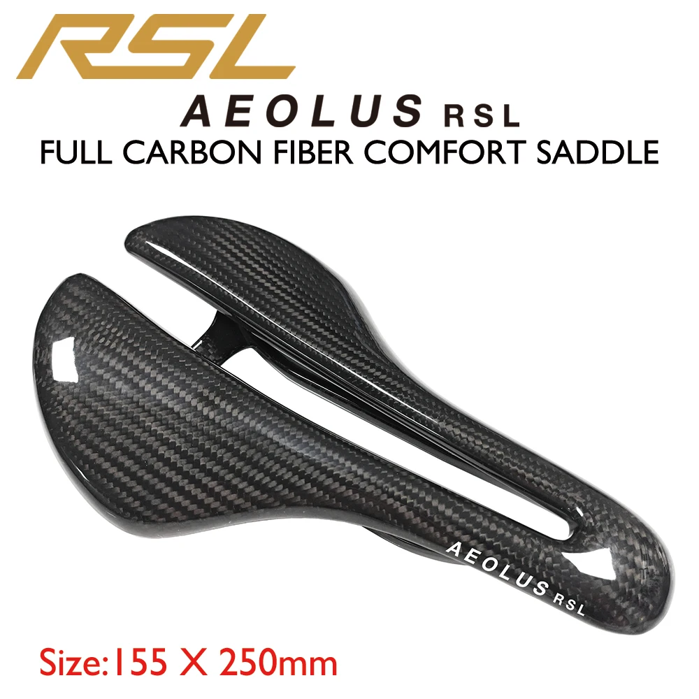 RSL T800 Carbon Racing Saddle 125g Matte Black Hollow Comfort Bike Seat for Road Bicycle, 145/155mm Width,Gravel/City Compatible